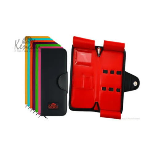 Kenchii Faux Leather 5-Scissor Zipper Case