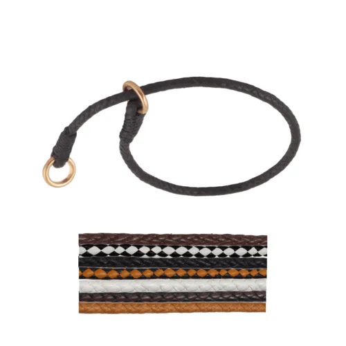 Alvalley Braided Leather Slip Collar Thin