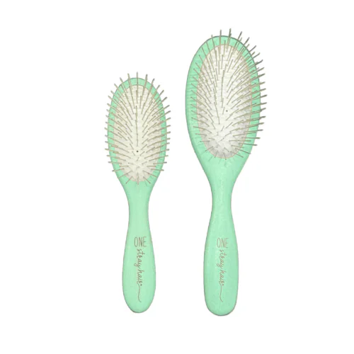 One Stray Hair Sea Glass Oval Metal Pin Brush